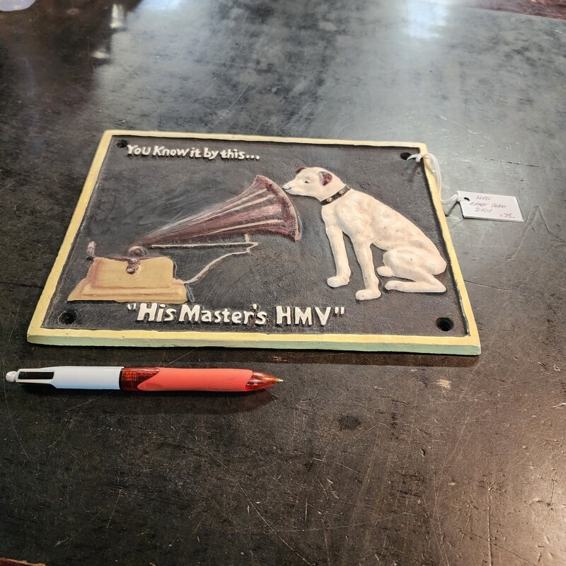 HMV CAST IRON SIGN
