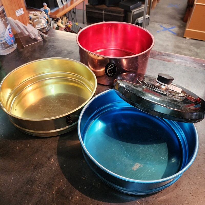 RETRO ANODISED 3 TIER CAKE STACKER CANISTER SET
