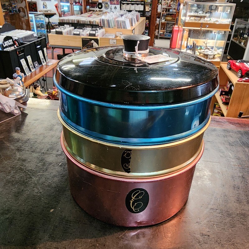RETRO ANODISED 3 TIER CAKE STACKER CANNISTER SET