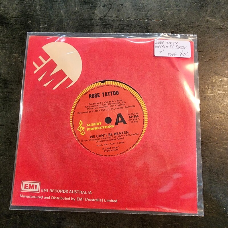 ROSE TATTOO  WE CAN'T BE BEATEN 7"SINGLE