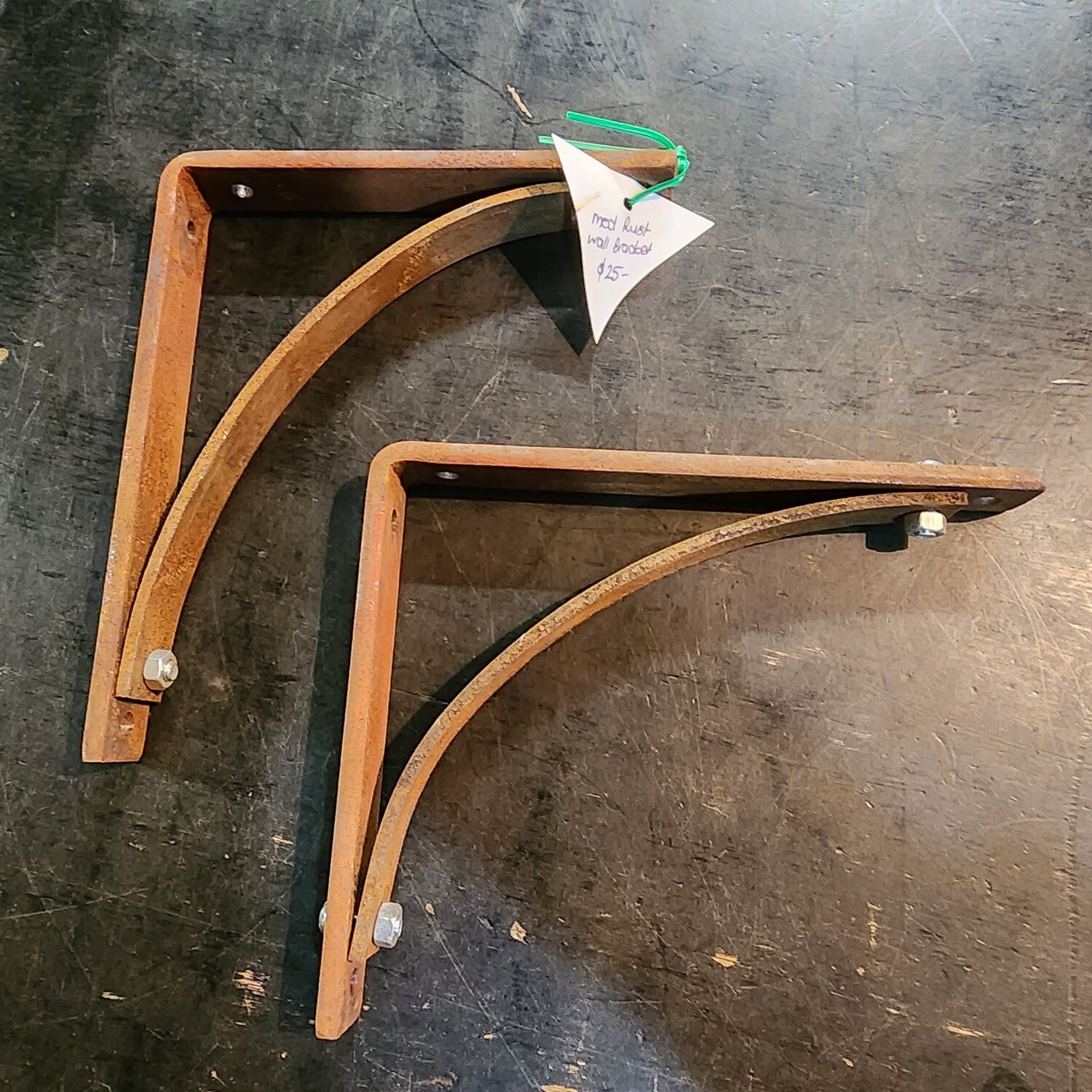 MEDIUM RUST WALL BRACKETS PAIR X 2