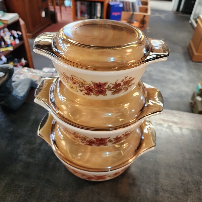 PYREX SET 3 LIDDED OVENWARE DISHES