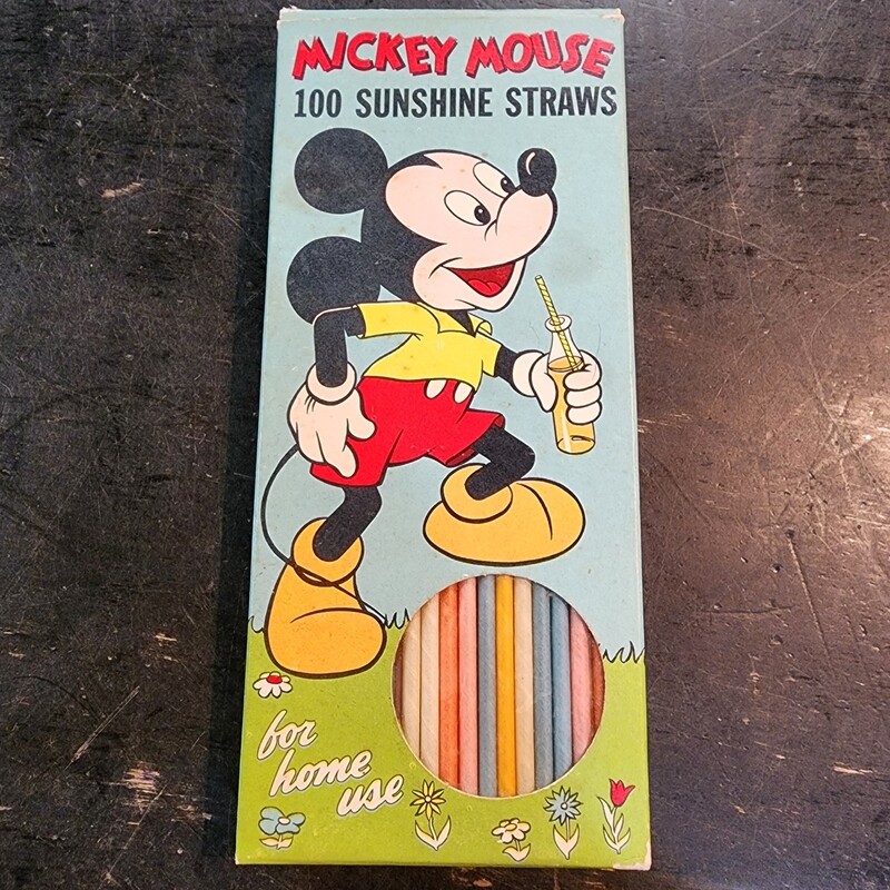 1950'S MICKEY MOUSE 100 SUNSHINE PAPER STRAWS
