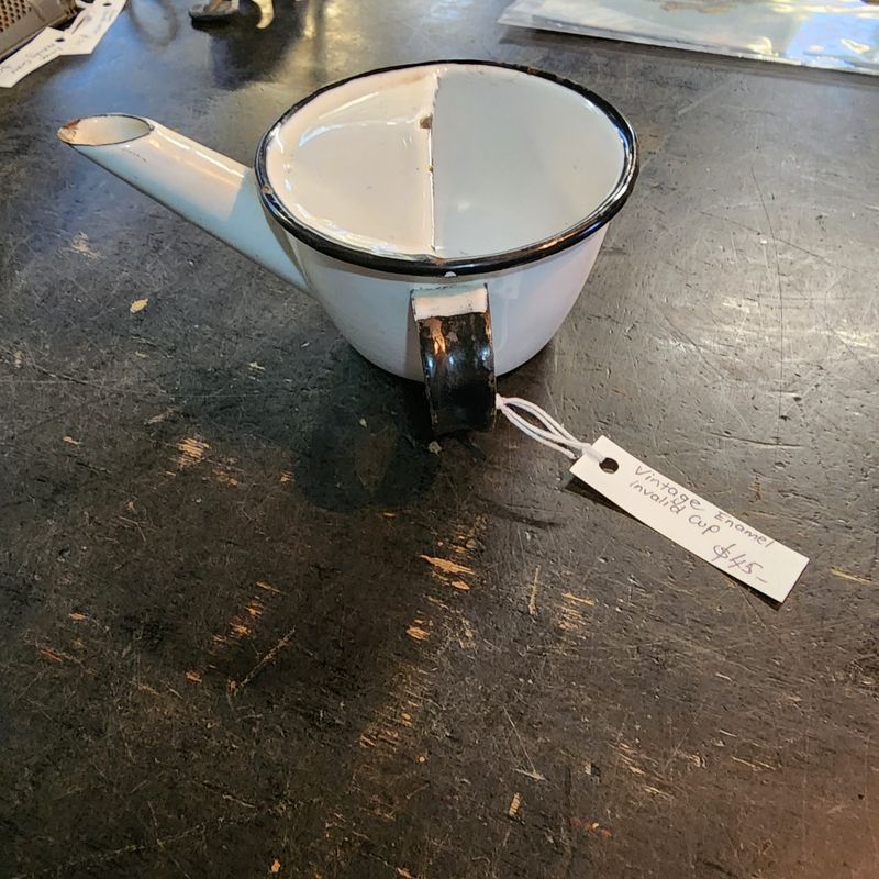 VINTAGE ENAMEL INVALID CUP