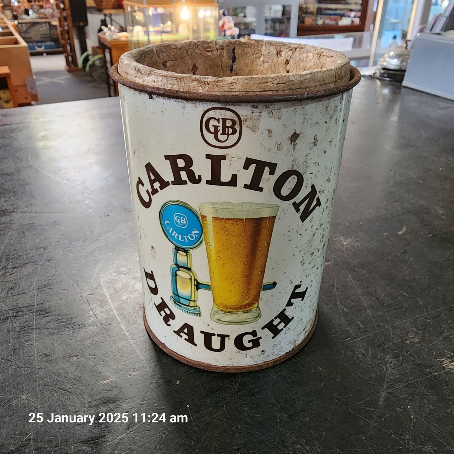Vintage Carlton Draught stubby cooler can