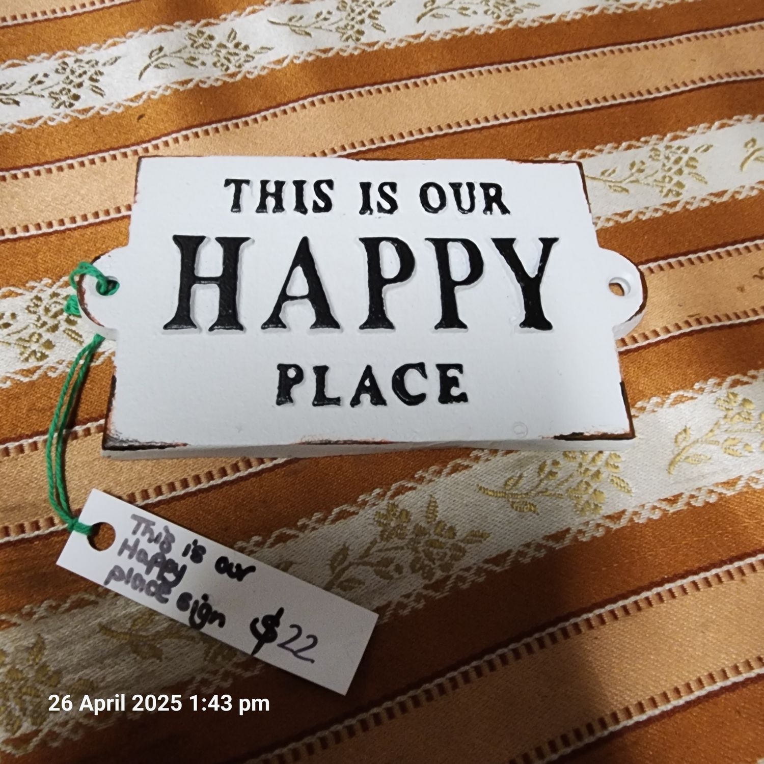 THIS IS OUR HAPPY PLACE CAST IRON SIGN THIS IS OUR HAPPY PLACE CAST IRON SIGN