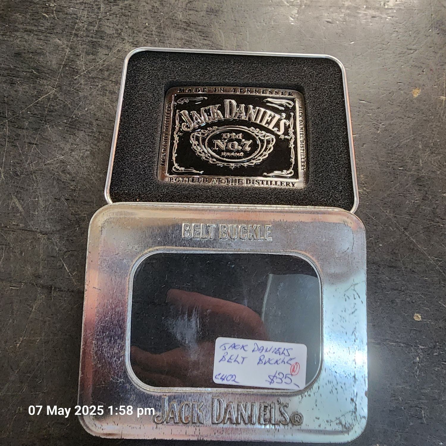 JACK DANIEL'S BELT BUCKLE IN TIN