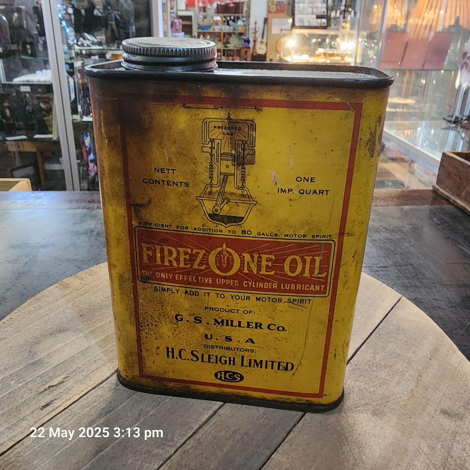 Firezone oil 1 imperial quart tin Tony Boylan
