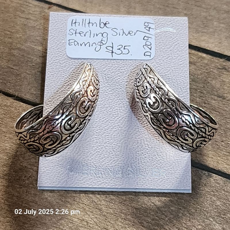 STERLING SILVER 925 HILLTRIBE EARRINGS NEW