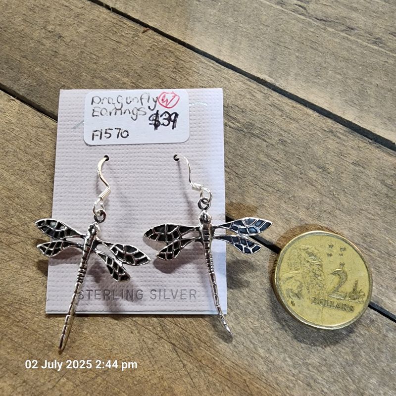 STERLING SILVER 925 DRAGONFLY EARRINGS NEW