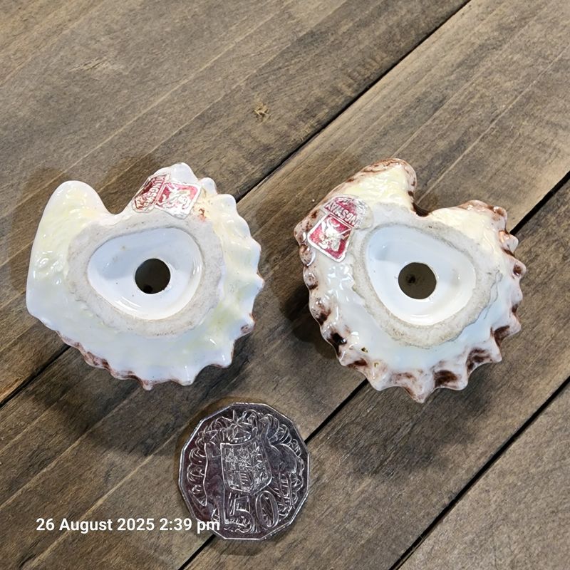 OYSTER CERAMIC SALT AND PEPPER SHAKERS