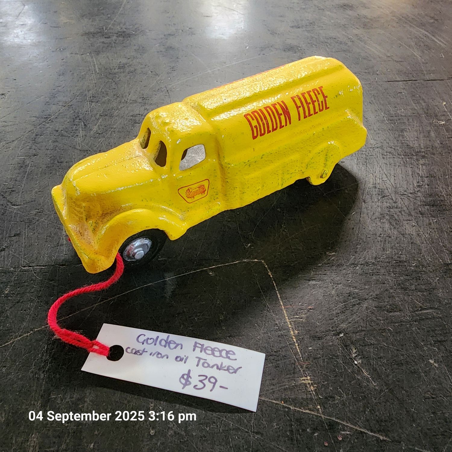 GOLDEN FLEECE CAST IRON OIL TANKER TRUCK