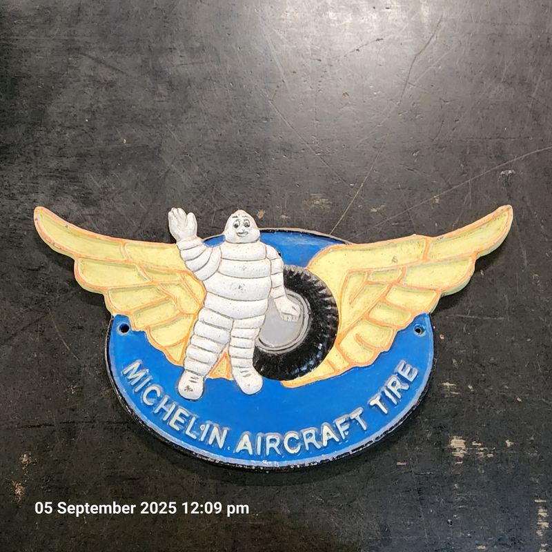 MICHELIN AIRCRAFT TIRE CAST IRON SIGN