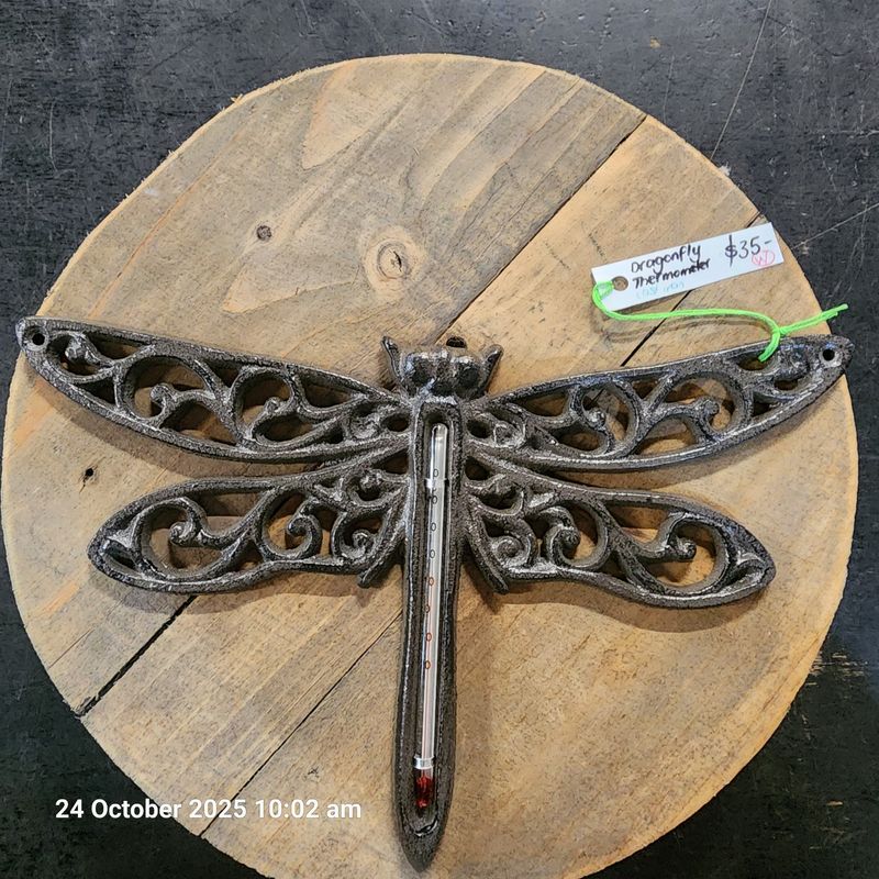 DRAGONFLY CAST IRON THERMOMETER