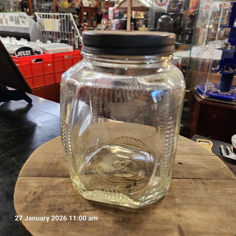 Antique Art Deco Lik-Em Nuts General Store Jar