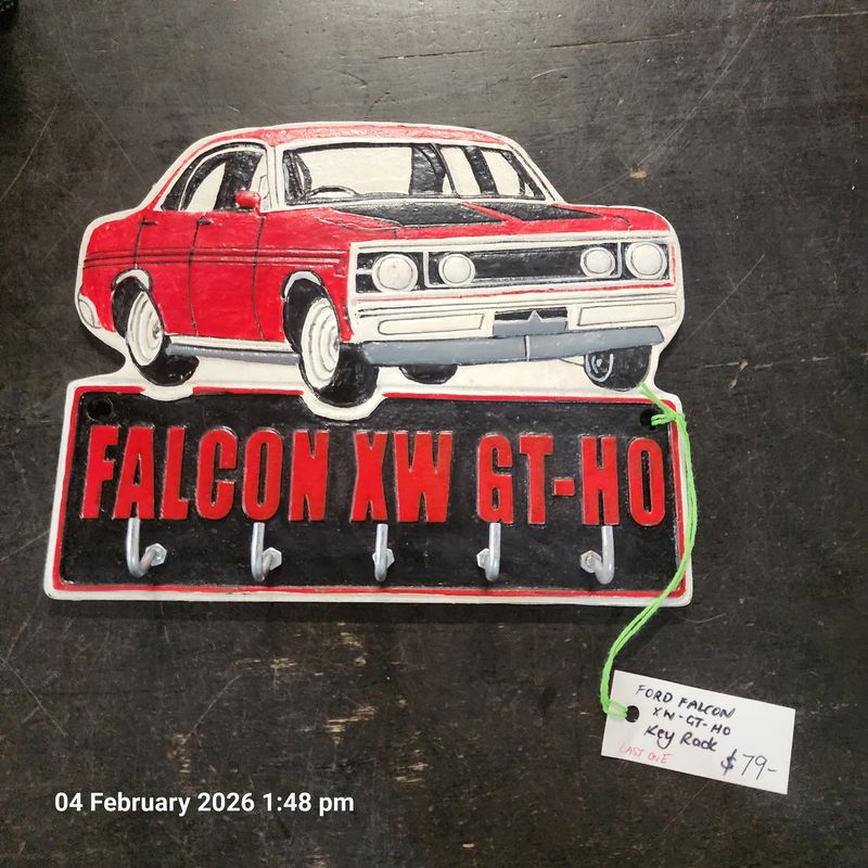 FALCON XW GT-HO CAST IRON KEY RACK SIGN