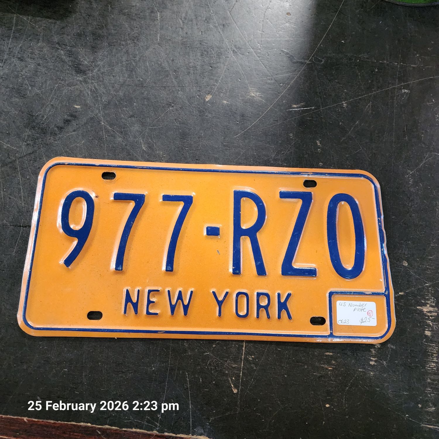 New York number plate New York number plate