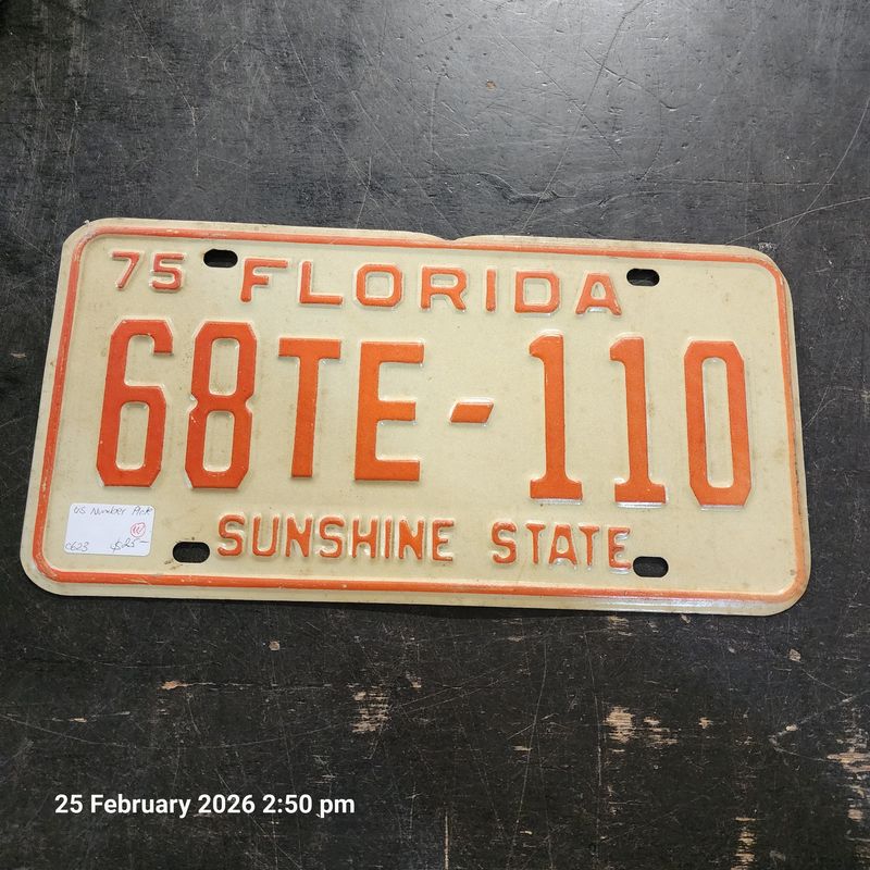 FLORIDA NUMBER PLATE