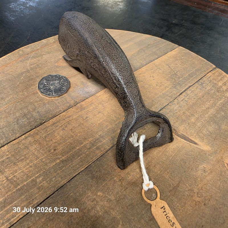 CAST IRON WHALE BOTTLE OPENER