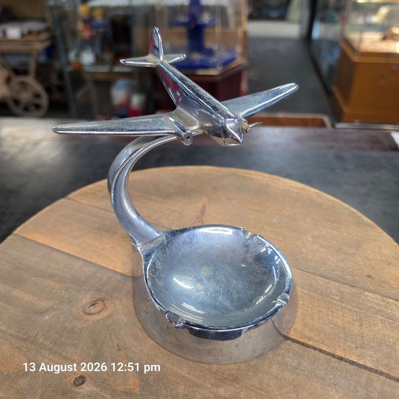 Chrome aeroplane ash tray