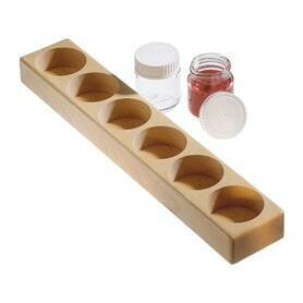 Wooden Holder for 6 Paint Jars w/ Lids - 50ml/100ml