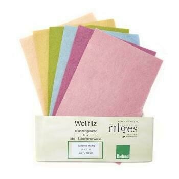 Bioland Wool Felt 100% Eco Pure New Wool - 6 Sheets - Pastel Colours