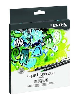 LYRA Aqua brush duo - 12 assorted water soluble markers