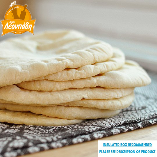 Handmade Greek Pitta Bread (Frozen) - Approx 1kg