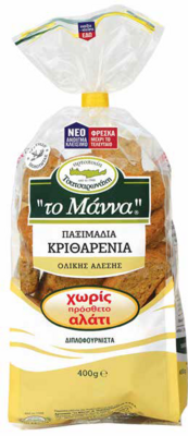 Cretan Small Barley Rusks - no Salt (To manna) - 400g