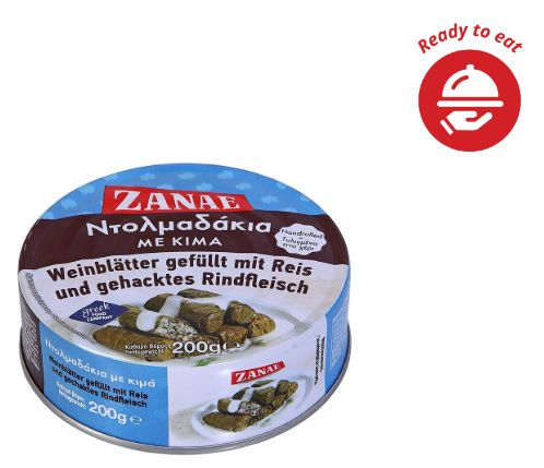 Zanae Vine leaves stuffed with rice &amp; minced meat in lemon sauce  - 200g