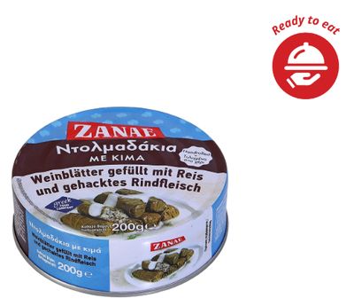 Zanae Vine leaves stuffed with rice &amp; minced meat in lemon sauce  - 200g