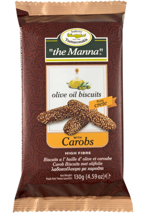 Handmade Olive Oil Biscuits with Carob (To Manna) - 130g