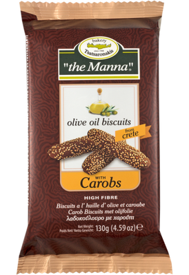 Handmade Olive Oil Biscuits with Carob (To Manna) - 130g