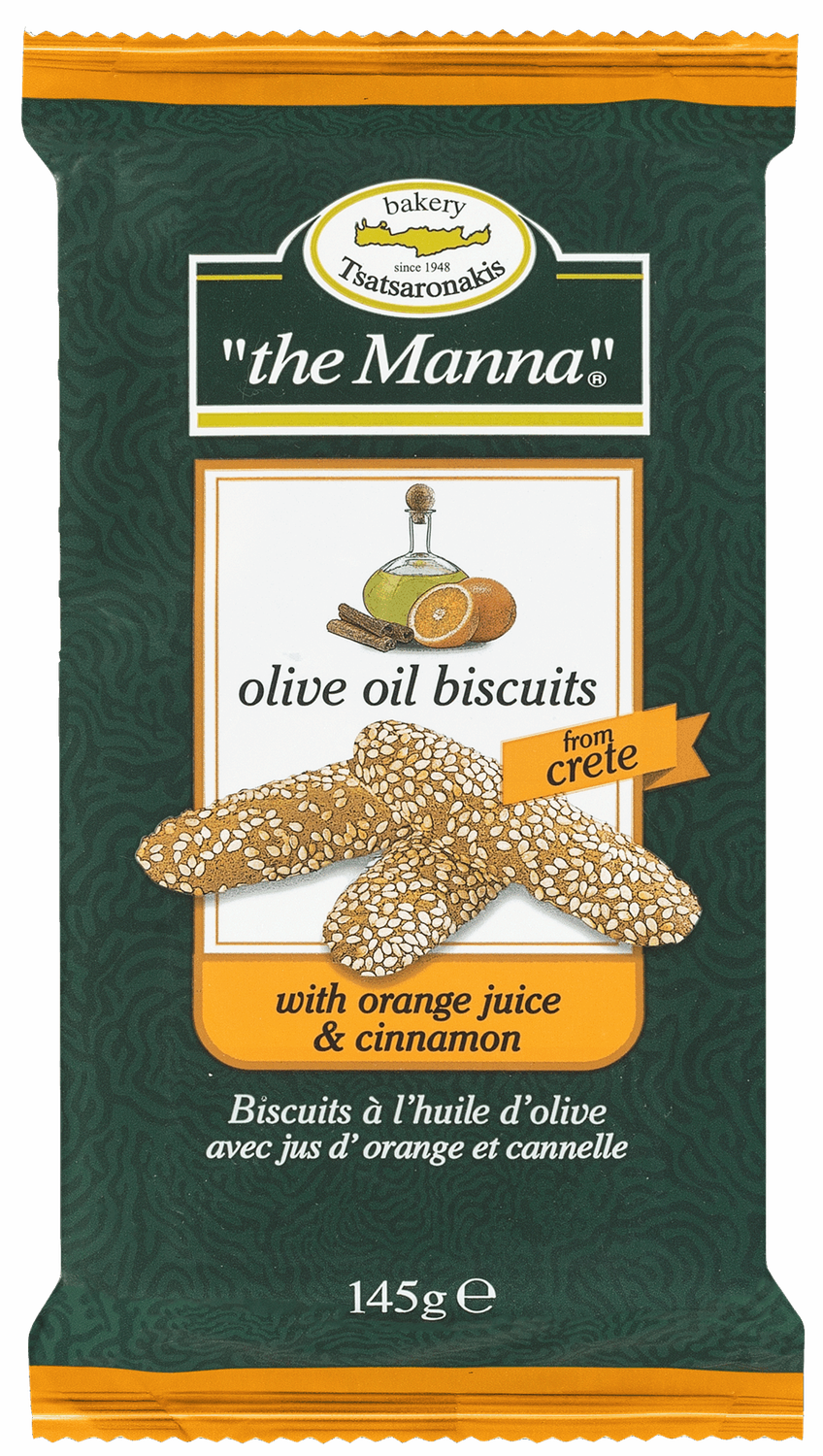 Handmade Olive Oil Biscuits With Fresh Orange Juice and Cinnamon (To Manna) - 145gr