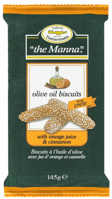 Handmade Olive Oil Biscuits With Fresh Orange Juice and Cinnamon (To Manna) - 145gr