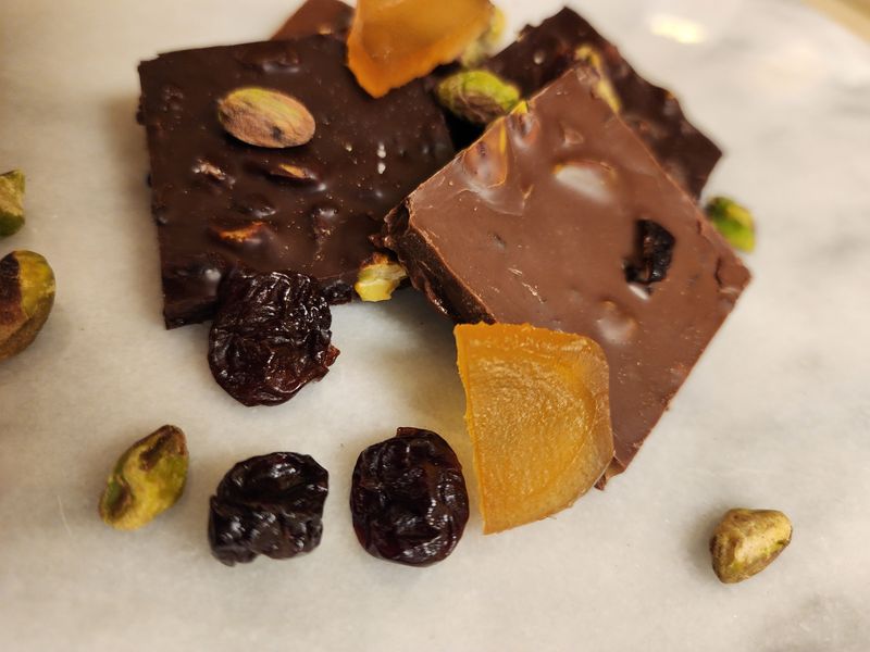 Pistachio Bark with Ginger and Tart Cherries