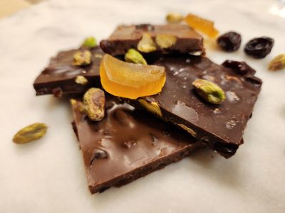 Pistachio, Ginger, Tart Dried Cherry Bark
