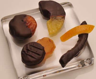 Chocolate Dipped Candied Fruit