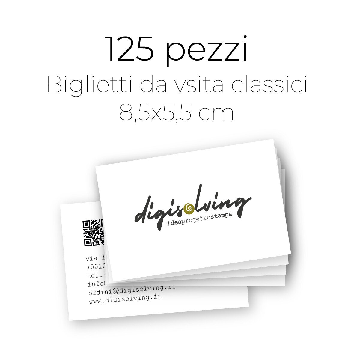 125 Biglietti da Visita 8,5x5,5 cm