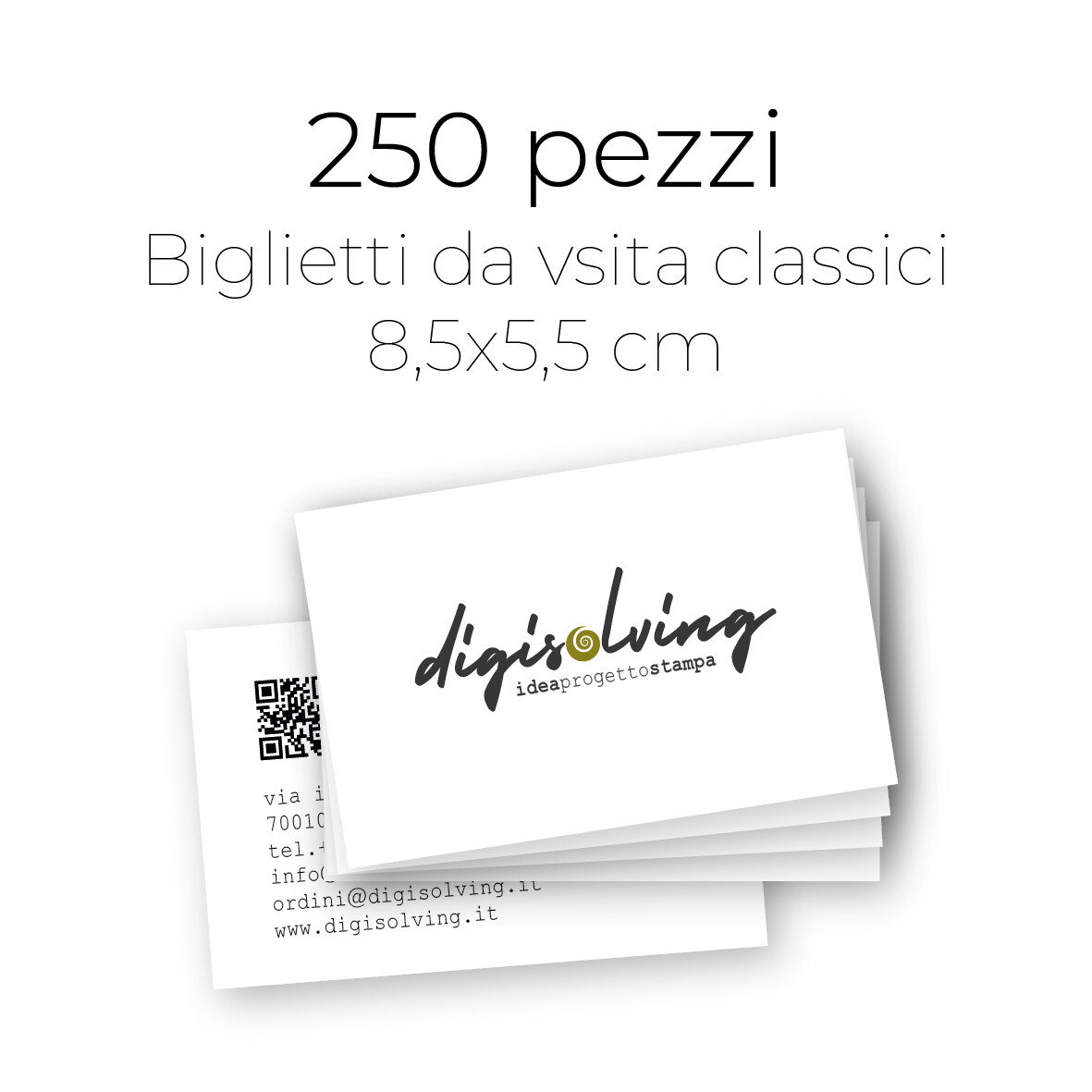 250 Biglietti da Visita 8,5x5,5 cm