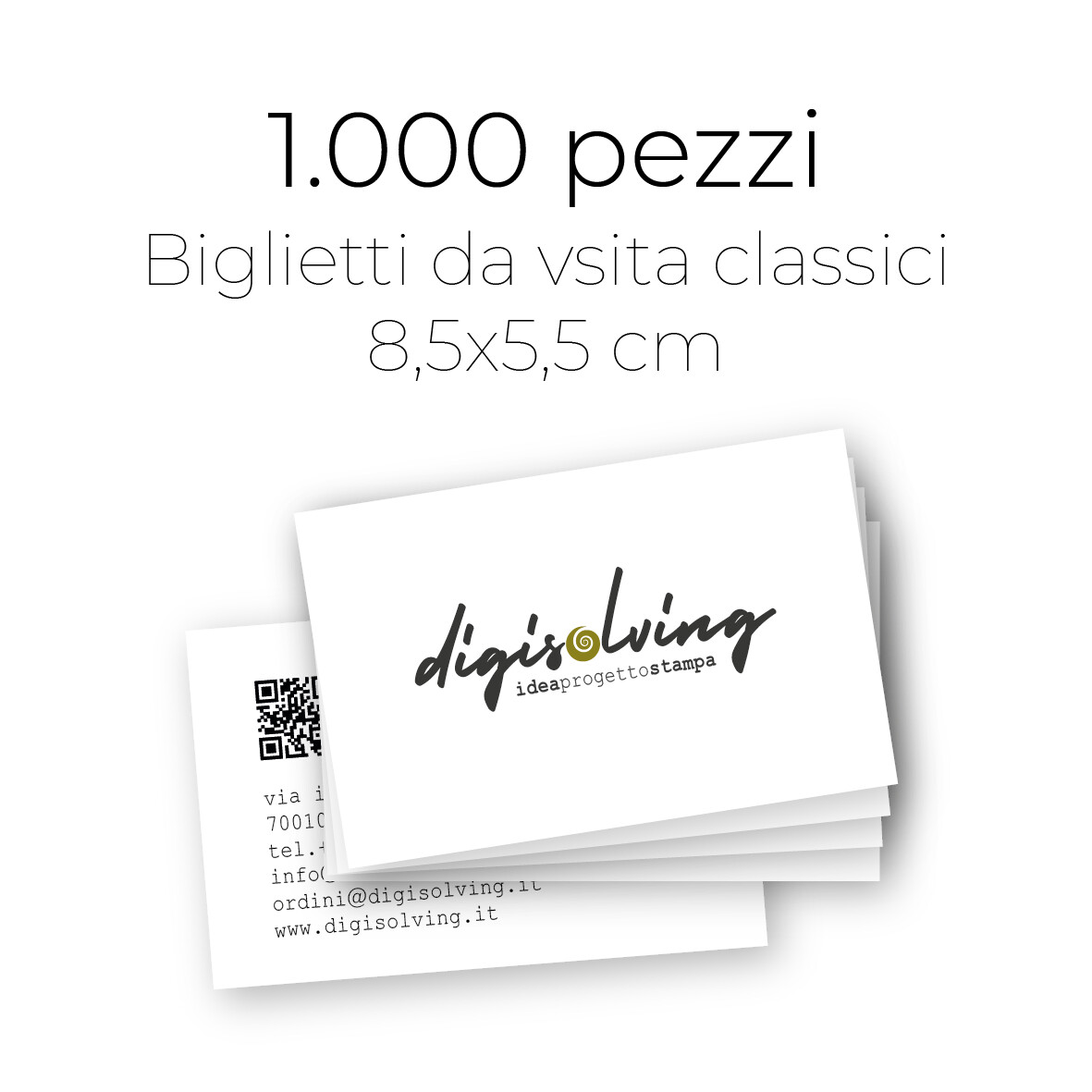1.000 Biglietti da Visita 8,5x5,5 cm
