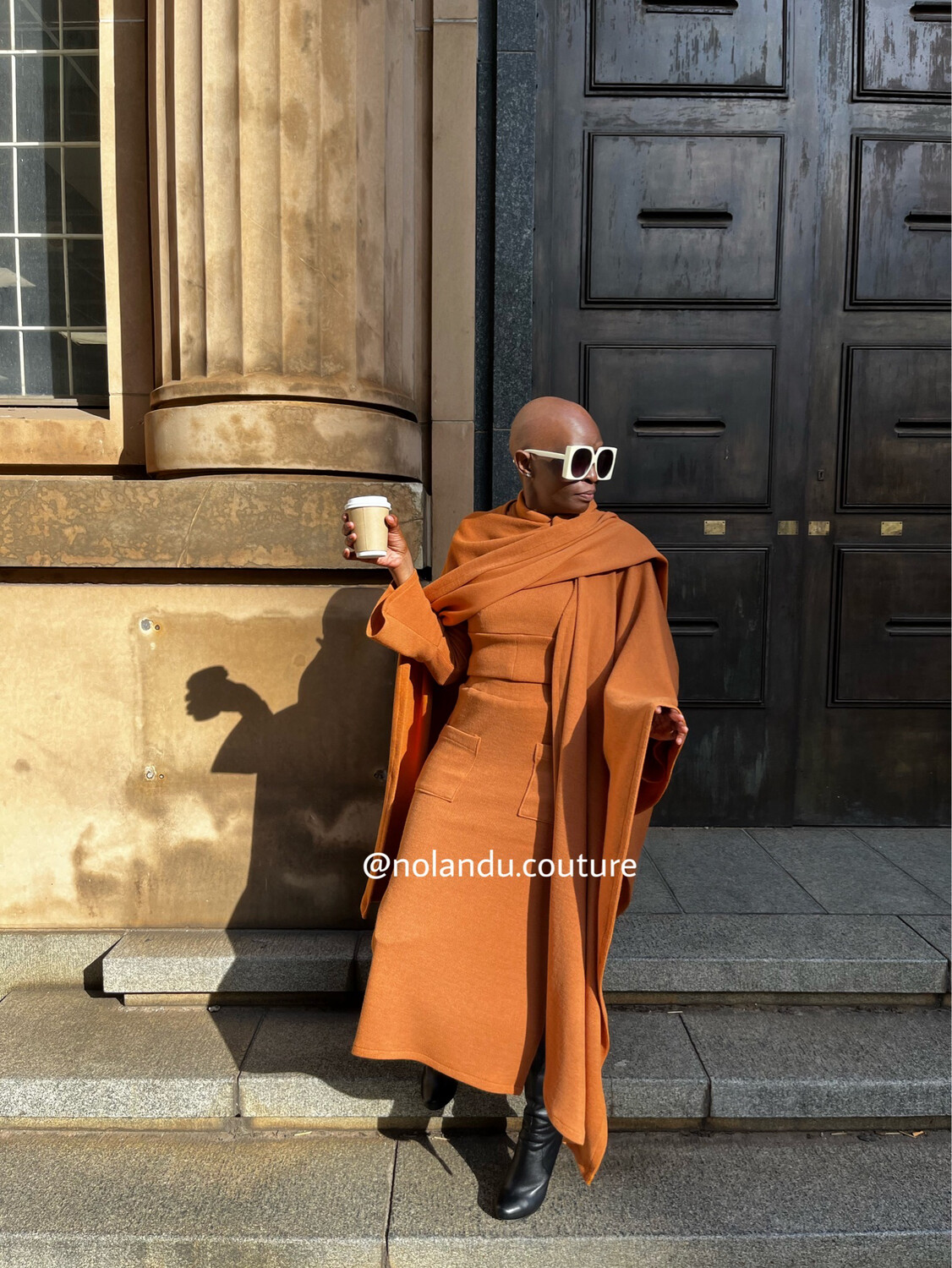 Wrap, Skirt with Elastic Waist, Side Slits &amp; Front Pockets, Long Sleeves Crop Top With Turtleneck Collar Sleeves With Flounce