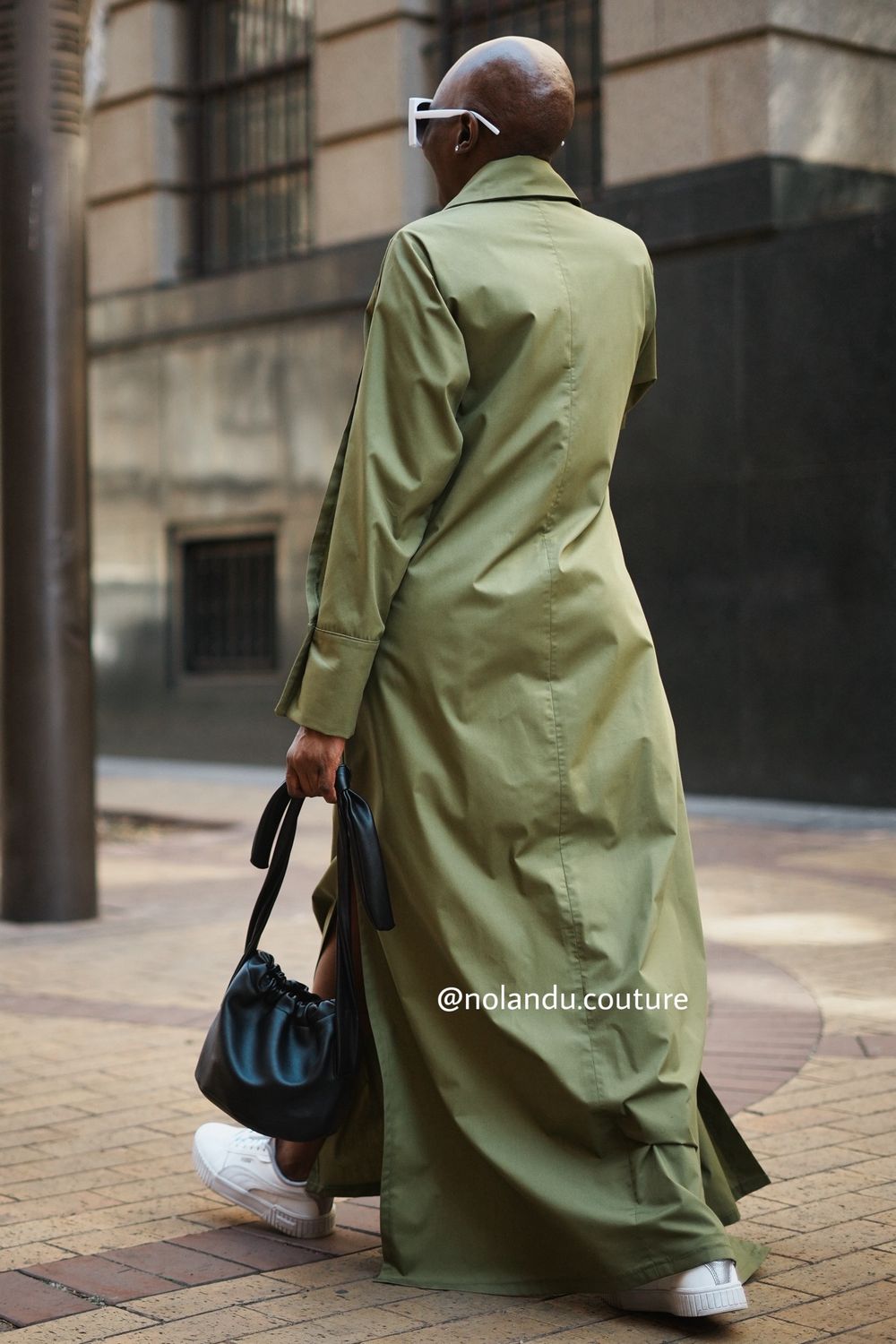 Maxi Loose Fitting Shirt Dress With Open Sleeves, Pockets And Side Slits