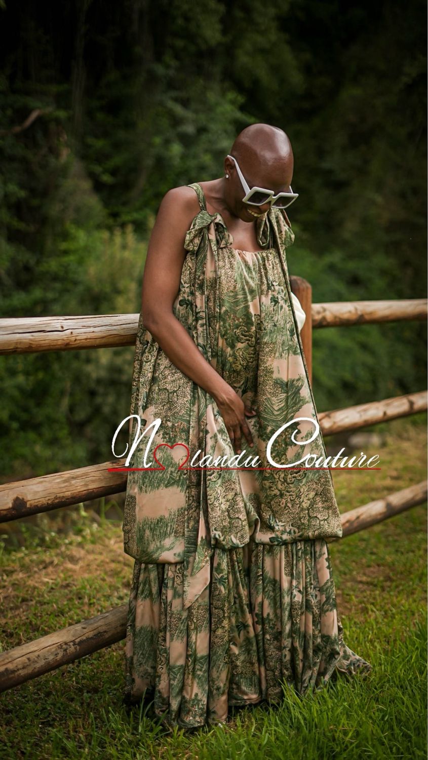 Loose Fitting Overlay Maxi Dress With Ruffle &amp; Pockets