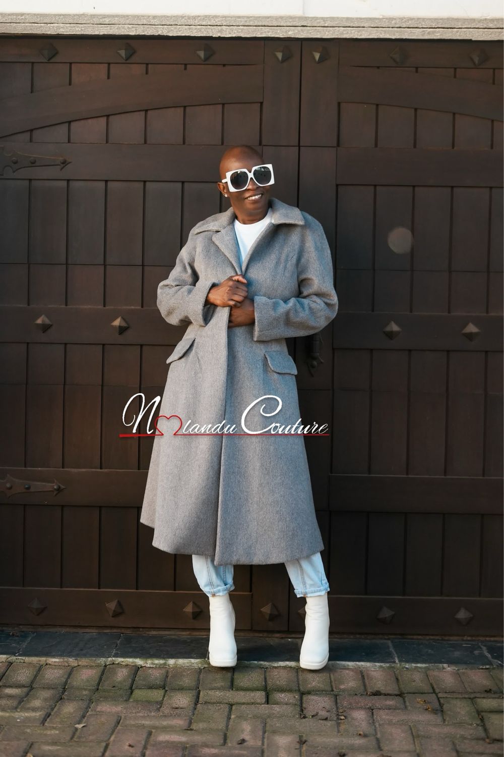 Lined Knee Length Coat With Welt Pockets