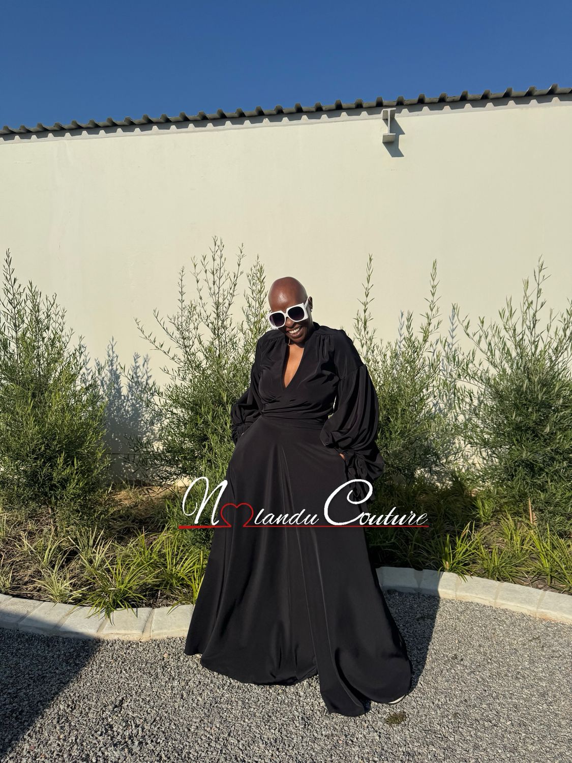 Wrap Around Top With Balloon Sleeves , High Waist Maxi skirt With Side Pockets And Back Zip