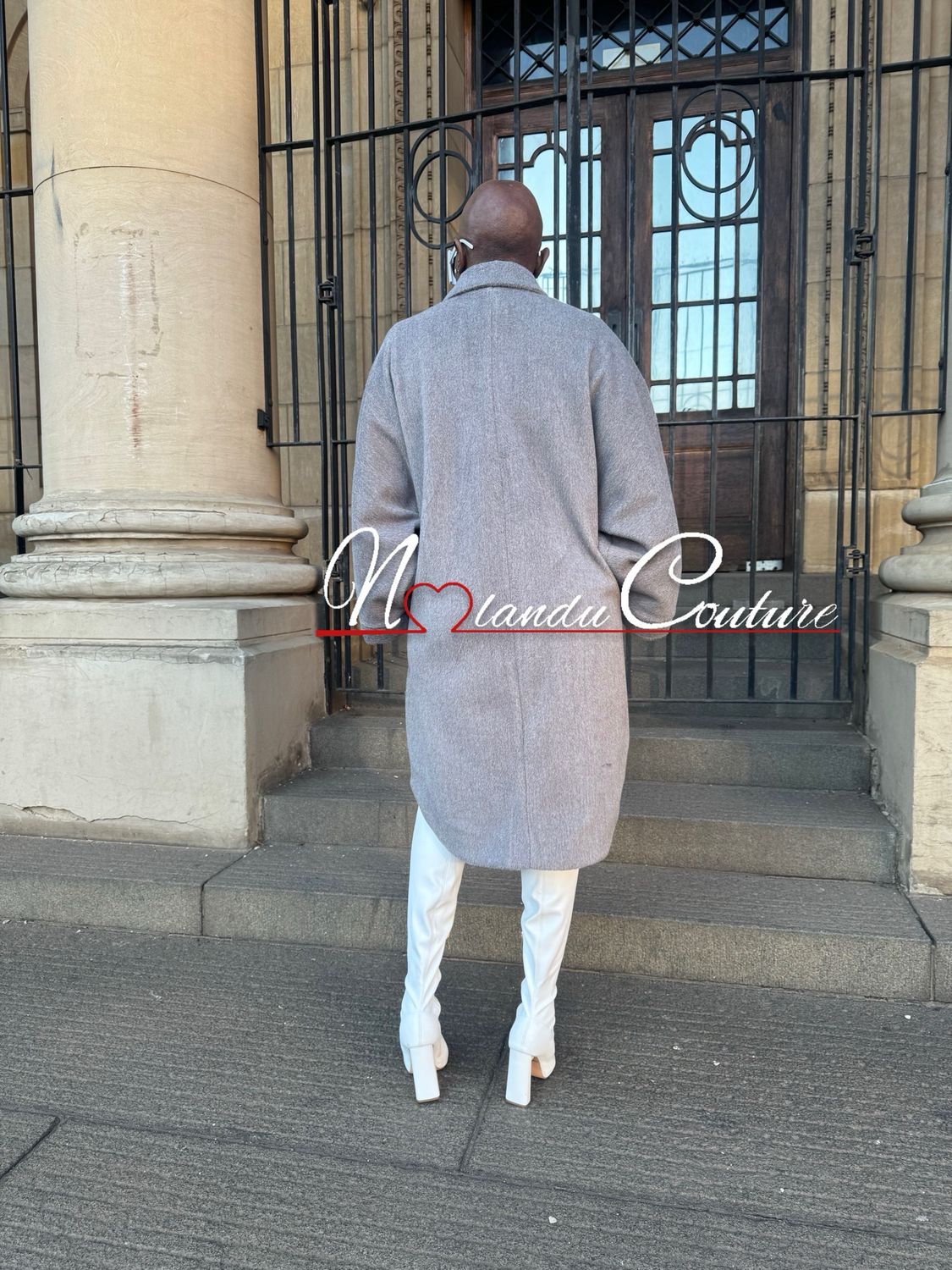 Kimono Sleeves Coat With Front Pockets And Zip
