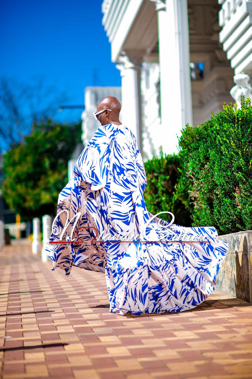 Sun Dress With Bishop Sleeves, Ruffle And Pockets