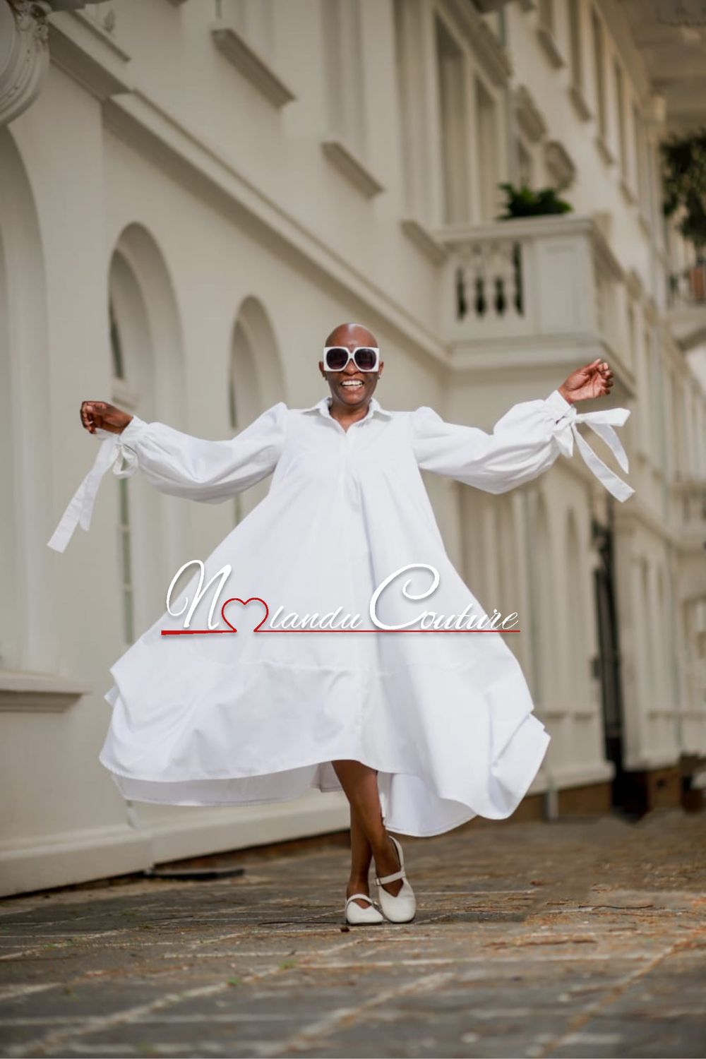 Asymmetric Shirt Dress With Balloon Sleeves