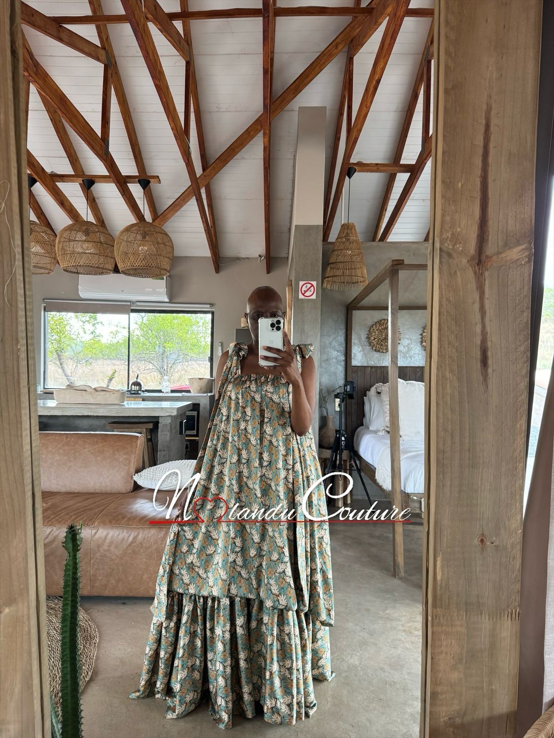 Loose Fitting Overlay Maxi Dress With Ruffle &amp; Pockets